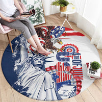 United States 4th Of July Round Carpet USA Eagle Statue Of Librerty
