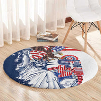 United States 4th Of July Round Carpet USA Eagle Statue Of Librerty
