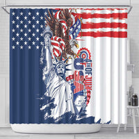 United States 4th Of July Shower Curtain USA Eagle Statue Of Librerty