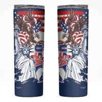 United States 4th Of July Skinny Tumbler USA Eagle Statue Of Librerty