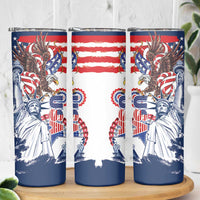 United States 4th Of July Skinny Tumbler USA Eagle Statue Of Librerty