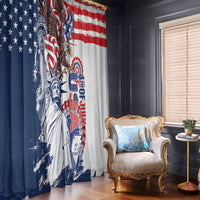 United States 4th Of July Window Curtain USA Eagle Statue Of Librerty