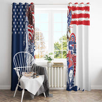 United States 4th Of July Window Curtain USA Eagle Statue Of Librerty
