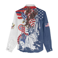 United States 4th Of July Women Casual Shirt USA Eagle Statue Of Librerty