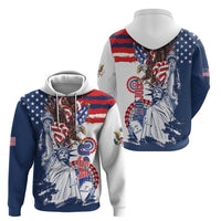 United States 4th Of July Zip Hoodie USA Eagle Statue Of Librerty