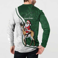 South Africa Christmas In July Button Sweatshirt Geseende Kersfees Springbok Black Santa