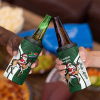 South Africa Christmas In July 4 in 1 Can Cooler Tumbler Geseende Kersfees Springbok Black Santa