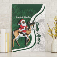 South Africa Christmas In July Canvas Wall Art Geseende Kersfees Springbok Black Santa