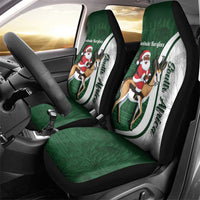 South Africa Christmas In July Car Seat Cover Geseende Kersfees Springbok Black Santa