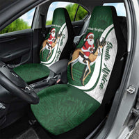 South Africa Christmas In July Car Seat Cover Geseende Kersfees Springbok Black Santa