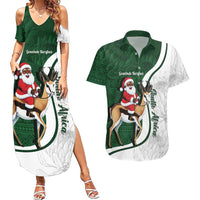South Africa Christmas In July Couples Matching Summer Maxi Dress and Hawaiian Shirt Geseende Kersfees Springbok Black Santa