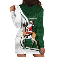 South Africa Christmas In July Hoodie Dress Geseende Kersfees Springbok Black Santa