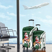 South Africa Christmas In July Luggage Cover Geseende Kersfees Springbok Black Santa