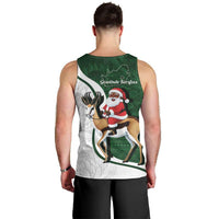 South Africa Christmas In July Men Tank Top Geseende Kersfees Springbok Black Santa