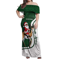 South Africa Christmas In July Off Shoulder Maxi Dress Geseende Kersfees Springbok Black Santa