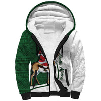 South Africa Christmas In July Sherpa Hoodie Geseende Kersfees Springbok Black Santa