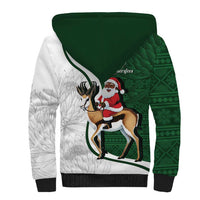 South Africa Christmas In July Sherpa Hoodie Geseende Kersfees Springbok Black Santa