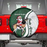 South Africa Christmas In July Spare Tire Cover Geseende Kersfees Springbok Black Santa