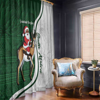 South Africa Christmas In July Window Curtain Geseende Kersfees Springbok Black Santa
