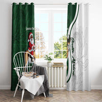 South Africa Christmas In July Window Curtain Geseende Kersfees Springbok Black Santa