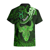 Polynesian Pride Taurus Zodiac Hawaiian Shirt Astrological Sign Tribal Plumeria Green Galaxy - Wonder Print Shop