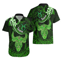 Polynesian Pride Taurus Zodiac Hawaiian Shirt Astrological Sign Tribal Plumeria Green Galaxy - Wonder Print Shop