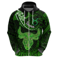 Polynesian Pride Taurus Zodiac Hoodie Astrological Sign Tribal Plumeria Green Galaxy - Wonder Print Shop
