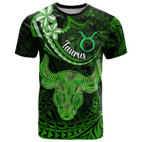 Polynesian Pride Taurus Zodiac T Shirt Astrological Sign Tribal Plumeria Green Galaxy - Wonder Print Shop