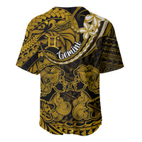 Polynesian Pride Gemini Zodiac Baseball Jersey Astrological Sign Tribal Plumeria Gold Galaxy - Wonder Print Shop
