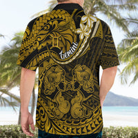 Polynesian Pride Gemini Zodiac Hawaiian Shirt Astrological Sign Tribal Plumeria Gold Galaxy - Wonder Print Shop