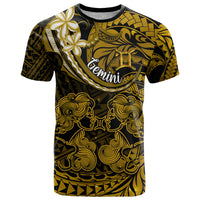 Polynesian Pride Gemini Zodiac T Shirt Astrological Sign Tribal Plumeria Gold Galaxy - Wonder Print Shop