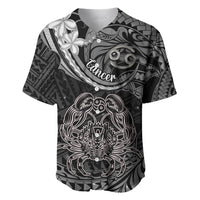 Polynesian Pride Cancer Zodiac Baseball Jersey Astrological Sign Tribal Plumeria Grey Galaxy - Wonder Print Shop