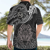 Polynesian Pride Cancer Zodiac Hawaiian Shirt Astrological Sign Tribal Plumeria Grey Galaxy - Wonder Print Shop