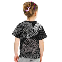 Polynesian Pride Cancer Zodiac Kid T Shirt Astrological Sign Tribal Plumeria Grey Galaxy - Wonder Print Shop