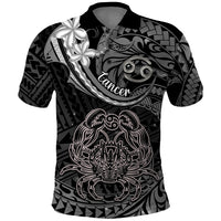 Polynesian Pride Cancer Zodiac Polo Shirt Astrological Sign Tribal Plumeria Grey Galaxy - Wonder Print Shop