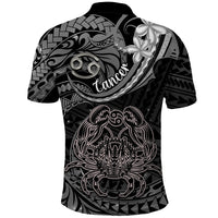 Polynesian Pride Cancer Zodiac Polo Shirt Astrological Sign Tribal Plumeria Grey Galaxy - Wonder Print Shop