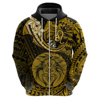 Polynesian Pride Leo Zodiac Hoodie Astrological Sign Tribal Plumeria Gold Galaxy - Wonder Print Shop