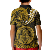 Polynesian Pride Leo Zodiac Kid Polo Shirt Astrological Sign Tribal Plumeria Gold Galaxy - Wonder Print Shop