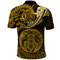 Polynesian Pride Leo Zodiac Polo Shirt Astrological Sign Tribal Plumeria Gold Galaxy - Wonder Print Shop