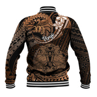 Polynesian Pride Virgo Zodiac Baseball Jacket Astrological Sign Tribal Plumeria Brown Galaxy - Wonder Print Shop