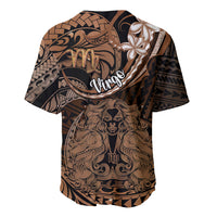 Polynesian Pride Virgo Zodiac Baseball Jersey Astrological Sign Tribal Plumeria Brown Galaxy - Wonder Print Shop