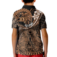 Polynesian Pride Virgo Zodiac Kid Polo Shirt Astrological Sign Tribal Plumeria Brown Galaxy - Wonder Print Shop