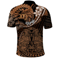 Polynesian Pride Virgo Zodiac Polo Shirt Astrological Sign Tribal Plumeria Brown Galaxy - Wonder Print Shop