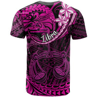 Polynesian Pride Libra Zodiac T Shirt Astrological Sign Tribal Plumeria Pink Galaxy - Wonder Print Shop