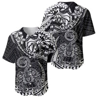 Polynesian Pride Scorpio Zodiac Baseball Jersey Astrological Sign Tribal Plumeria Black - Wonder Print Shop