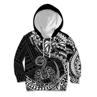 Polynesian Pride Scorpio Zodiac Kid Hoodie Astrological Sign Tribal Plumeria Black - Wonder Print Shop