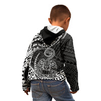 Polynesian Pride Scorpio Zodiac Kid Hoodie Astrological Sign Tribal Plumeria Black - Wonder Print Shop