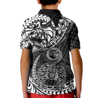 Polynesian Pride Scorpio Zodiac Kid Polo Shirt Astrological Sign Tribal Plumeria Black - Wonder Print Shop