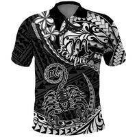 Polynesian Pride Scorpio Zodiac Polo Shirt Astrological Sign Tribal Plumeria Black - Wonder Print Shop