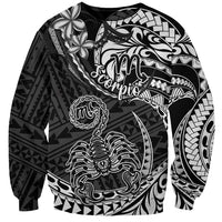 Polynesian Pride Scorpio Zodiac Sweatshirt Astrological Sign Tribal Plumeria Black - Wonder Print Shop